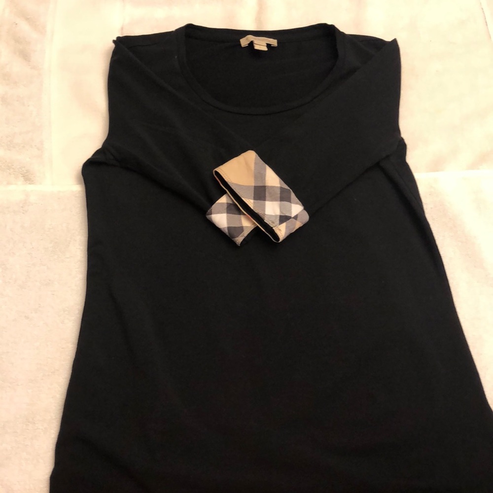 Burberry Check Detail Stretch Cotton Top